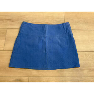 H&M Mini Skirt Size 6 Blue Corduroy Pockets Side Zipper Lined